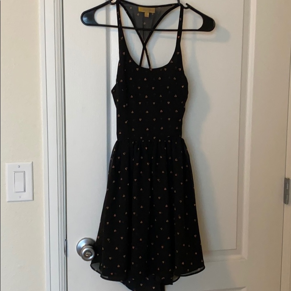Open Back Satin Dress with Hearts